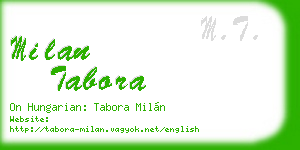 milan tabora business card